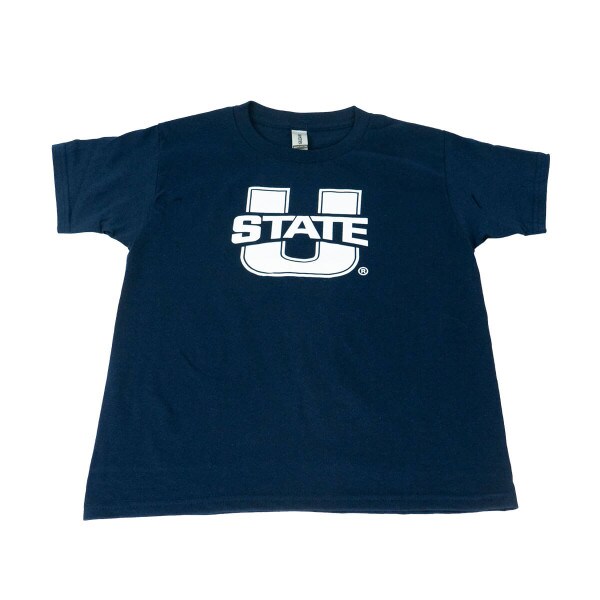 A youth size shirt with the U-State logo.